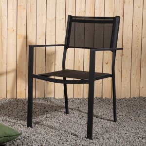 Chania stapelbar utematstol - Svart