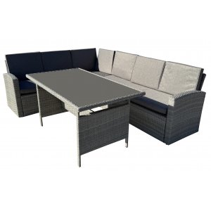 Utesoffgrupp höger - Grå konstrotting