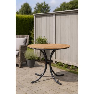 Holmsund runt matbord 100 cm - Svart/Acasia