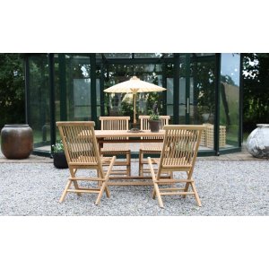 Saltö utematgrupp matbord 120x70 cm med 4 st Saltö matstolar - Teak