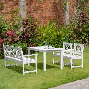 Trädgårdsbänk Vit -Bohus