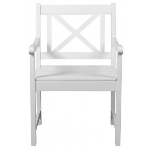 Utefåtölj vitt trä