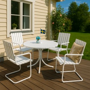 Matgrupp - Vaxholm i fjäderstål | Vit