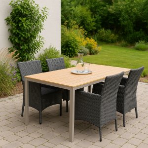 Las Vegas matbord 150x90cm - Beige / ek aintwood