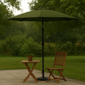 Parasoll - Fjällbacka | Ø300 cm | Mörkgrön + Rengöringsspray för utemöbler