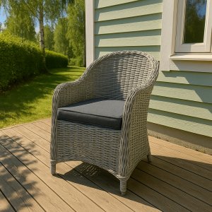 Trädgårdsstol - Mercury | konstrotting - Grå + Textilimpregnering för utemöbler