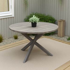 Scottsdale runt utebord - Ø112 cm | Rustik grå + Textilimpregnering för utemöbler