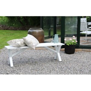 Scottsdale bänk 140 cm - Vit + Textilimpregnering för utemöbler