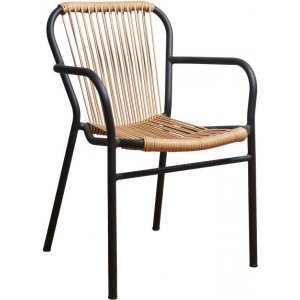 Motala - Karmstol i natur/svart + Rengöringsspray för utemöbler