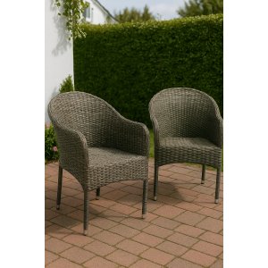 Utestol stapelbar grå rotting - Belle + Textilimpregnering för utemöbler