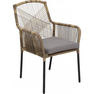 Ystad karmstol - tvinnad konstrotting/grå dyna + Textilimpregnering för utemöbler