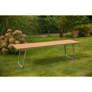 Möllan trädgårdsbänk - Teak / Galvaniserat stål + Textilimpregnering för utemöbler