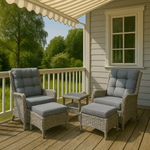 Haymond utemöbelset - Konstrotting | Grå + Rengöringsspray för utemöbler