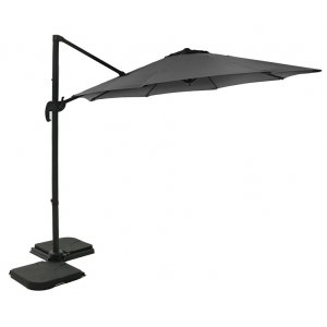 Hängparasoll - Corsica | Ø350 cm | Mörkgrå + Rengöringsspray för utemöbler