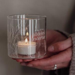 Ljuslykta Du är alldeles underbar - Majas lyktor/ Barncancerfonden