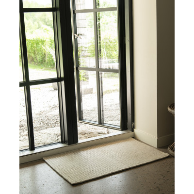 Särna dörrmatta vit - handtuftad ullmatta