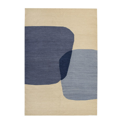 Milio blå - handvävd ullmatta