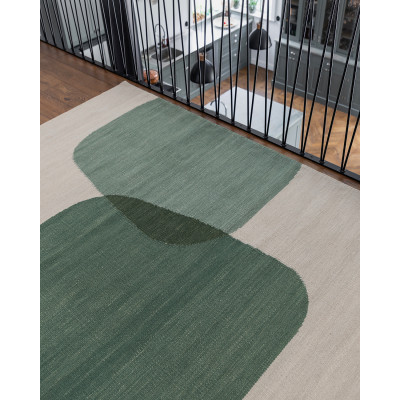 Milio grön - handvävd ullmatta