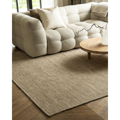 Hygge beige - handvävd ullmatta