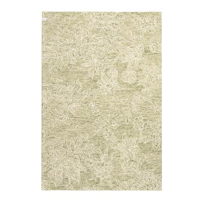 Flora grön - handtuftad ullmatta