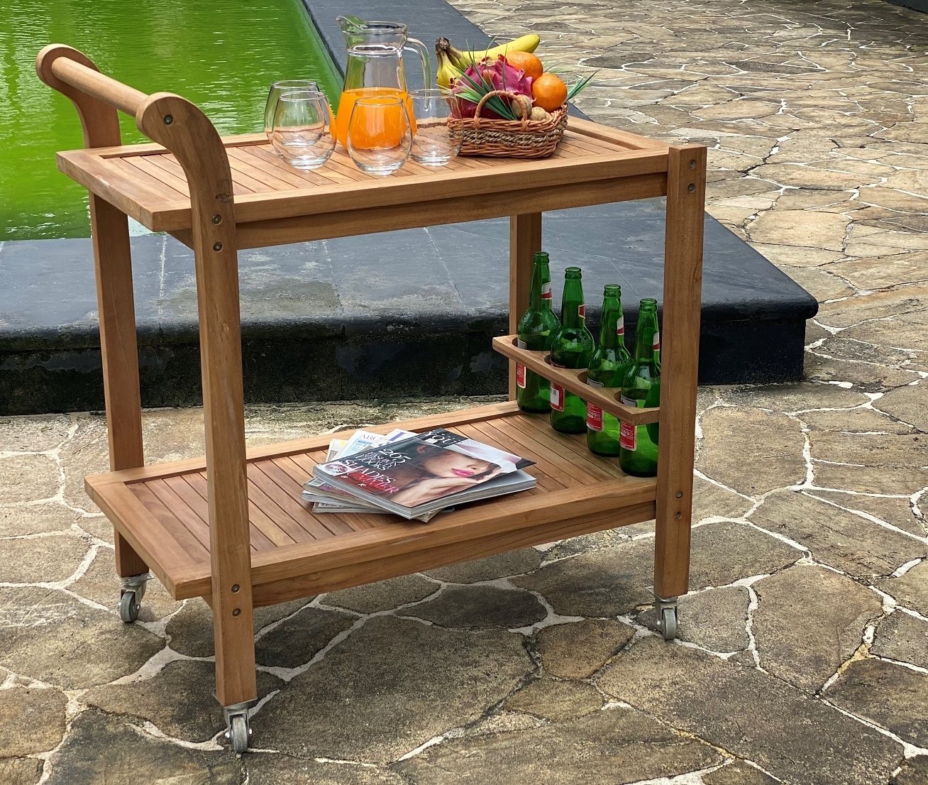 Saltö - Serveringsvagn i teak + Textilimpregnering för utemöbler