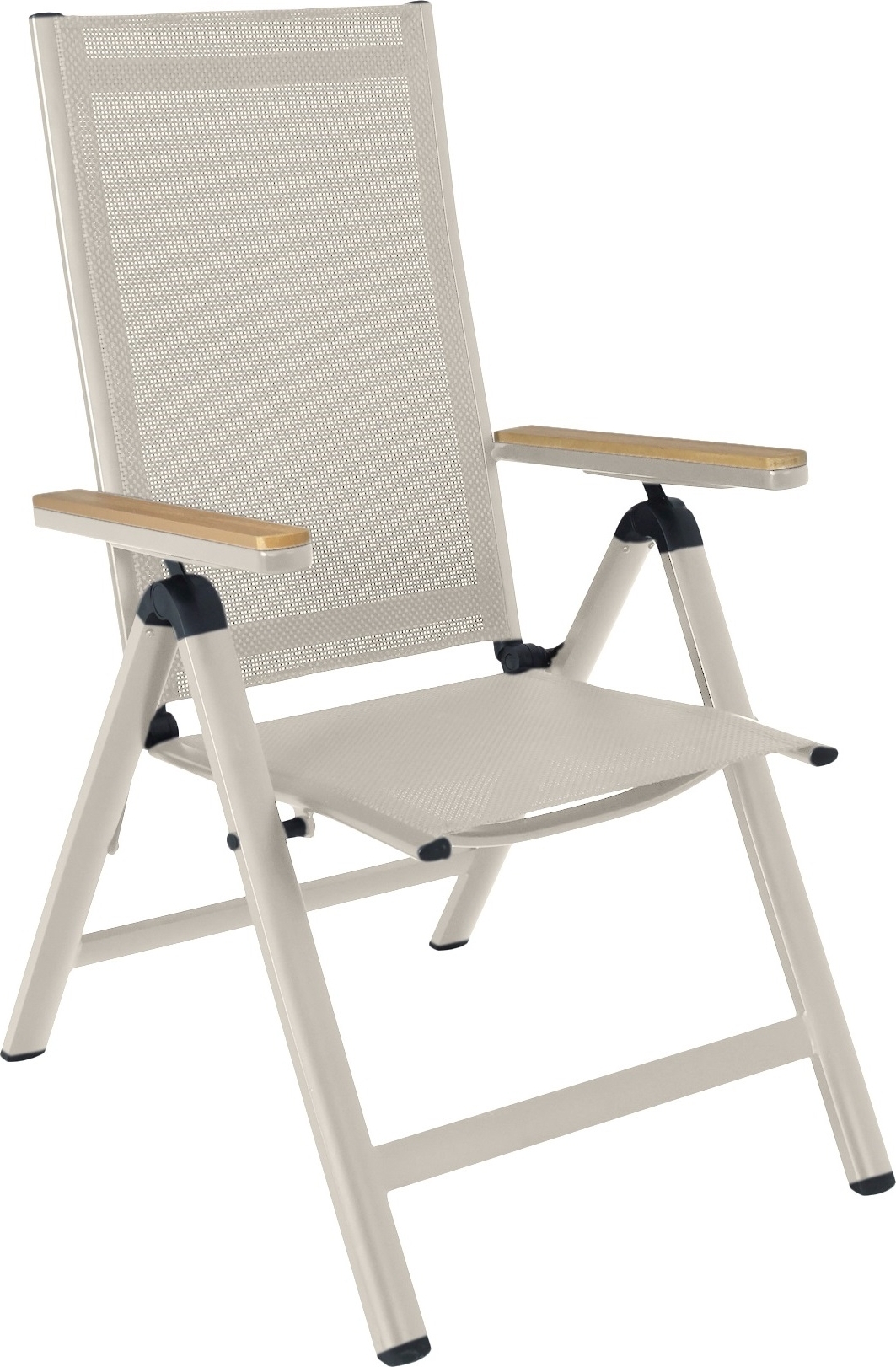 Svea positionsstol beige textilene ek-aintwood armstöd utomhus + Textilimpregnering för utemöbler