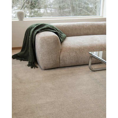 Muddus beige - handvävd ullmatta