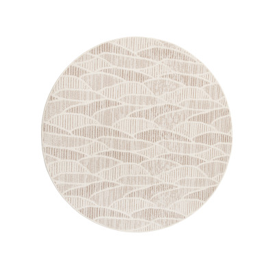 Vermont rund ljusbeige - matta med gummibaksida